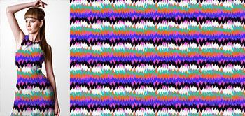 20035v Materiał ze wzorem kolorowe zygzakowate linie w kontrastowych odcieniach